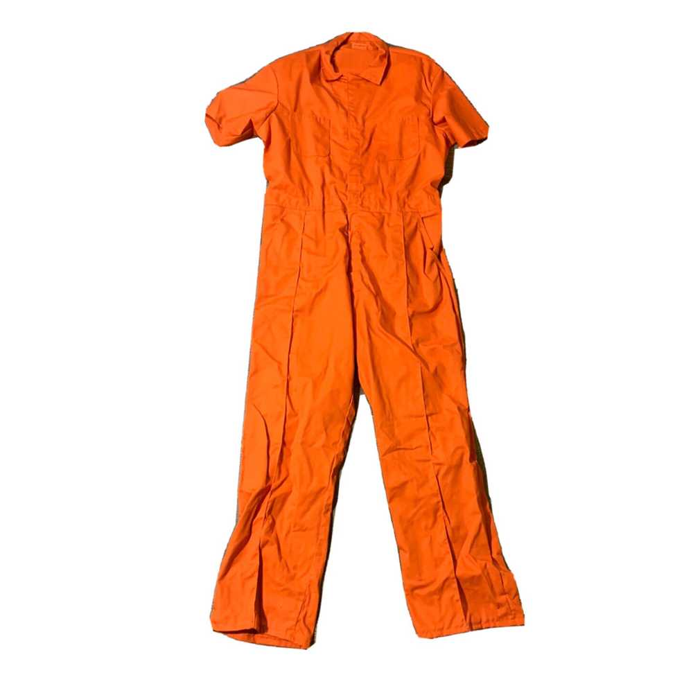 Jump VTG 80’s Todd Uniform Orange Jump Suit Size … - image 1