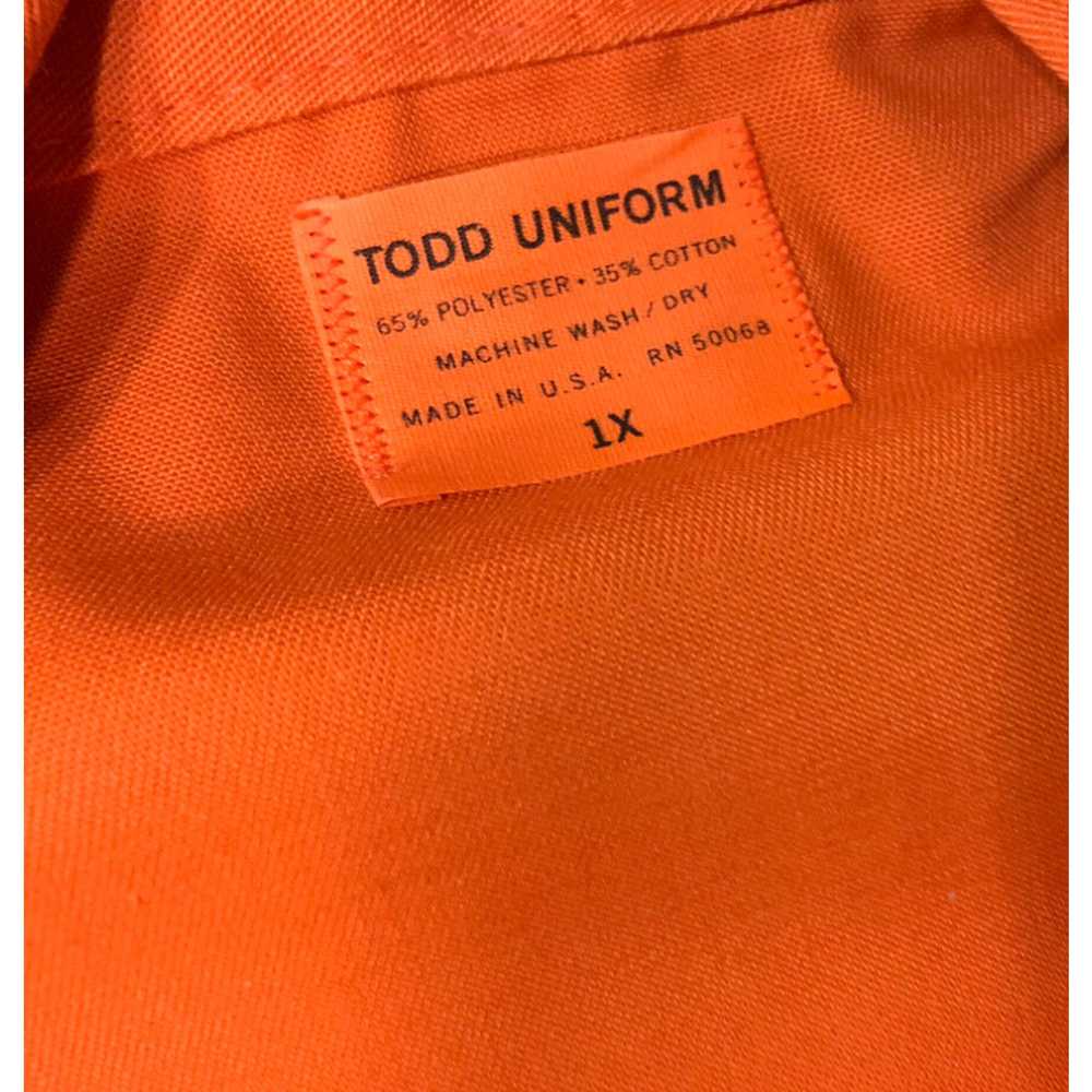 Jump VTG 80’s Todd Uniform Orange Jump Suit Size … - image 3