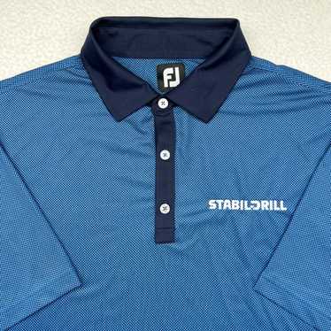 Footjoy FJ FootJoy Polo Shirt Golf Blue Check Sho… - image 1