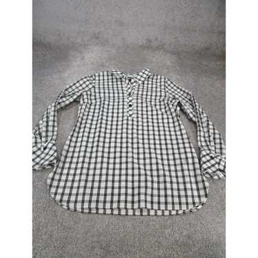 Talbots Talbots Shirt Womens 4 White Plaid Cotton… - image 1