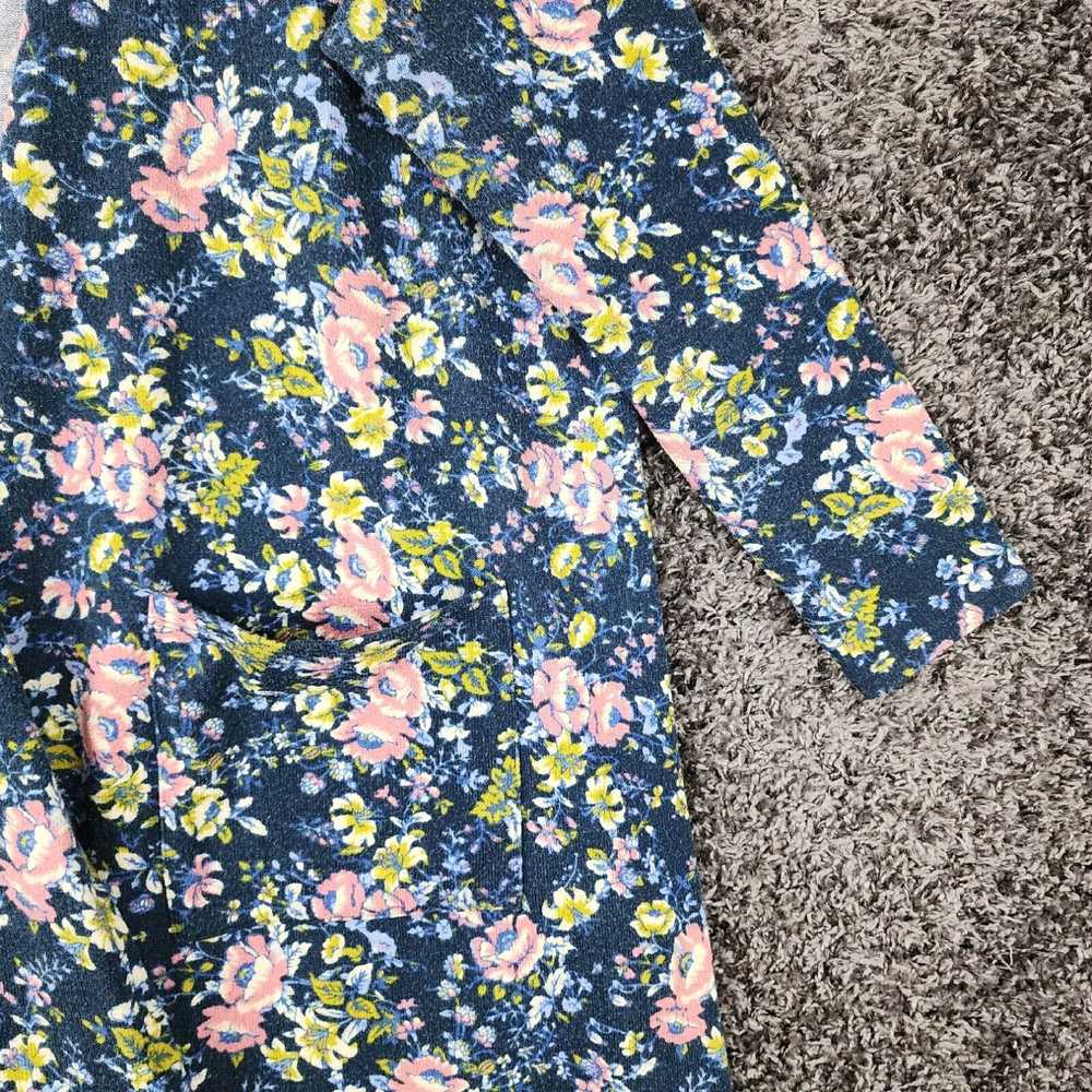 Vintage LuLaRoe Womens Blue Floral Long Sleeve Lo… - image 2