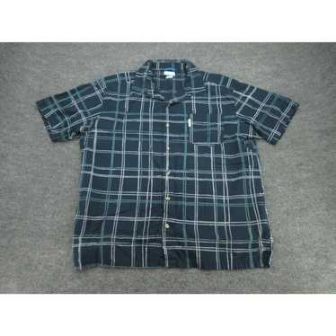 Vintage Columbia Shirt Mens XXL 2XL Blue Plaid Sh… - image 1