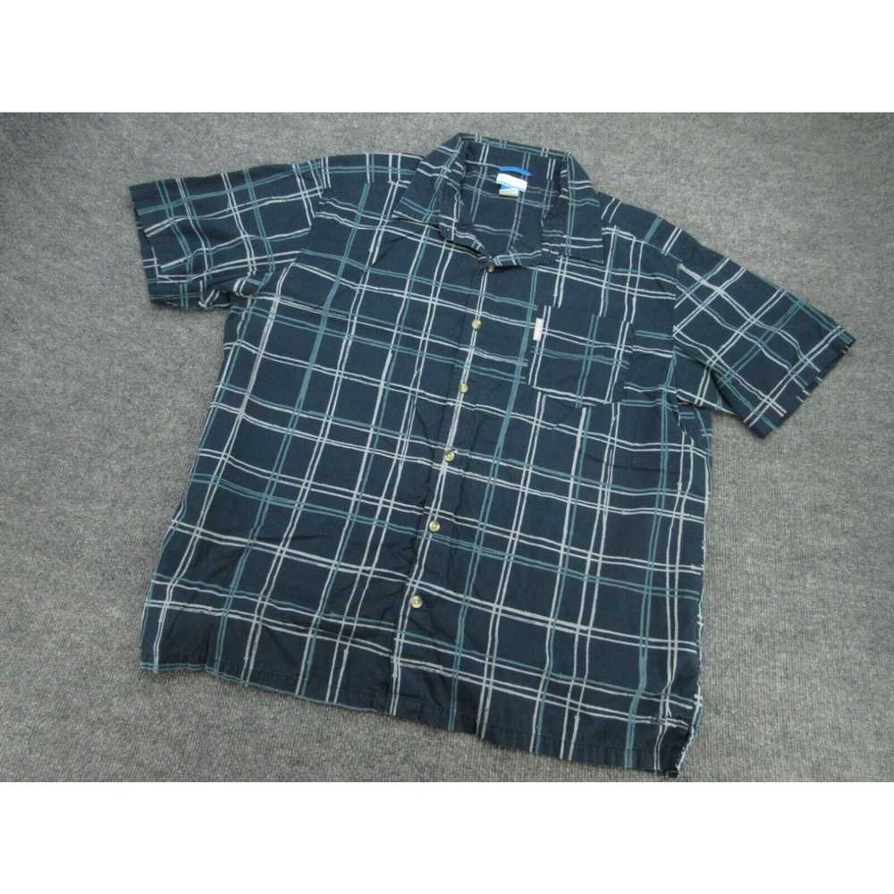 Vintage Columbia Shirt Mens XXL 2XL Blue Plaid Sh… - image 2