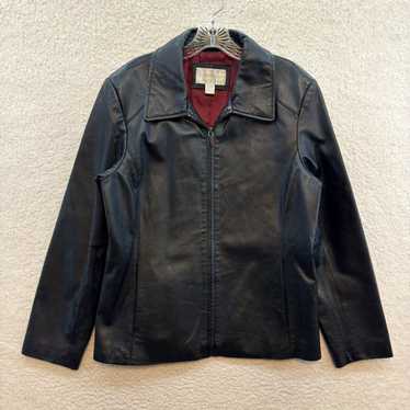 Worthington 90s Y2K Vintage Black Leather Jacket … - image 1