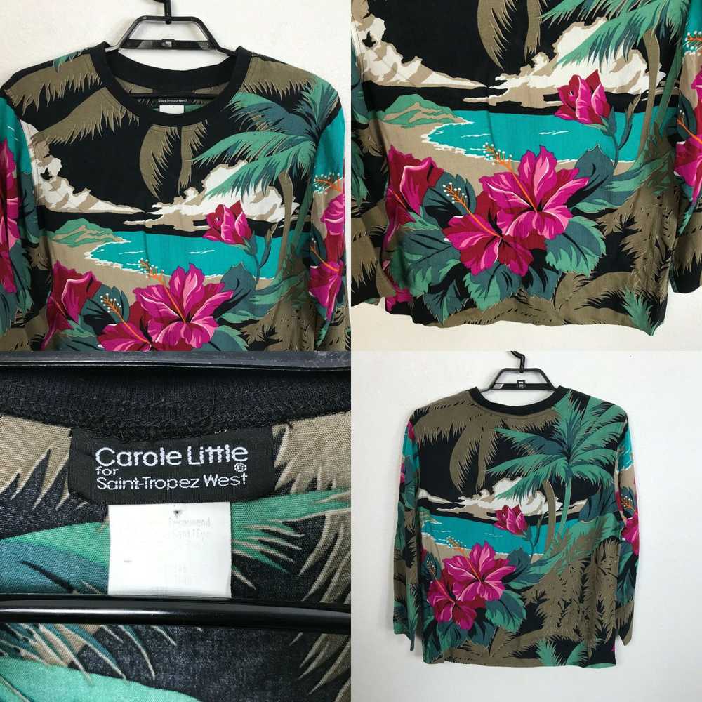 Vintage Carole Little Hawaiian Top Women's M Mult… - image 4