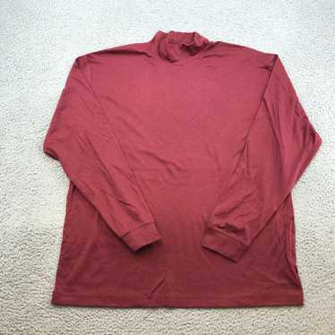 Vintage LL Bean Shirt Adult XL Red Solid Mock Nec… - image 1