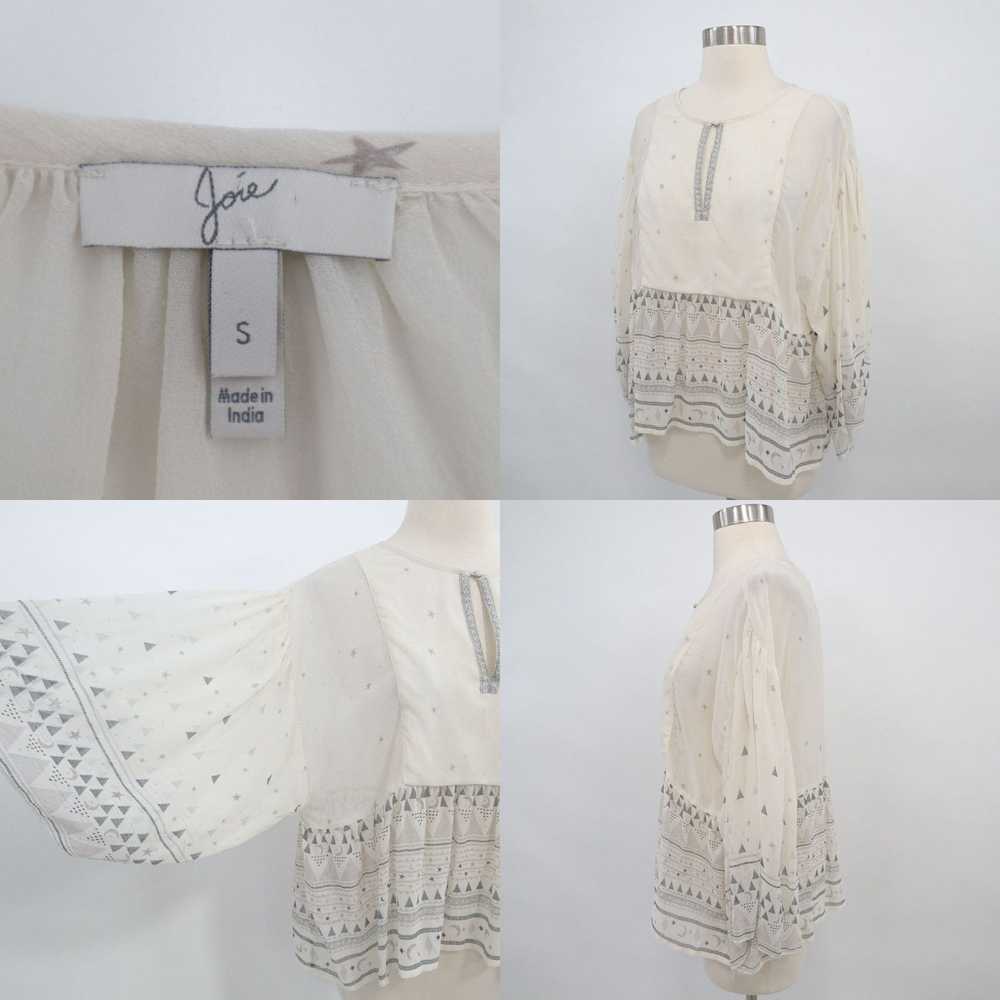 Joie Joie Silk Blouse Top Womens S Small Ivory Gr… - image 4