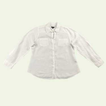 Talbots White Linen Button Down