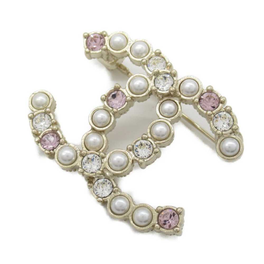 Chanel CHANEL Fake pearl Brooch Gold Gold Plated … - image 1