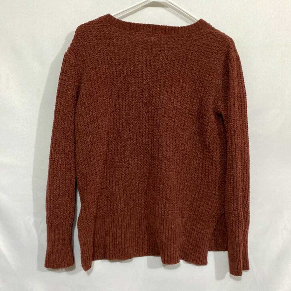 Vintage SO Womens Brown Long Sleeves V Neck Ribbe… - image 2