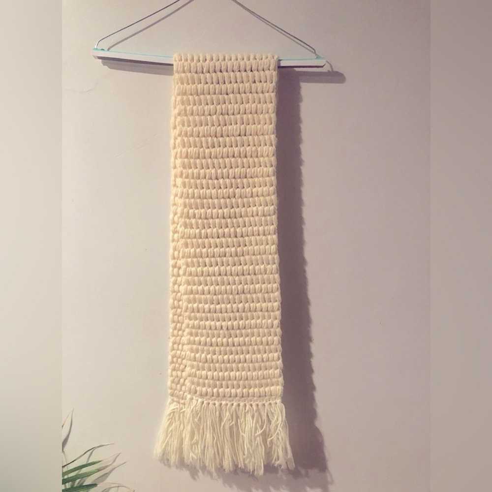 NBDN Nobrandedon Thick Hand knitted cream scarf - image 3