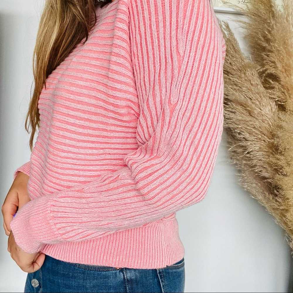 Gap GAP Blush Soft Pink Stripe Knit Long Sleeve P… - image 3