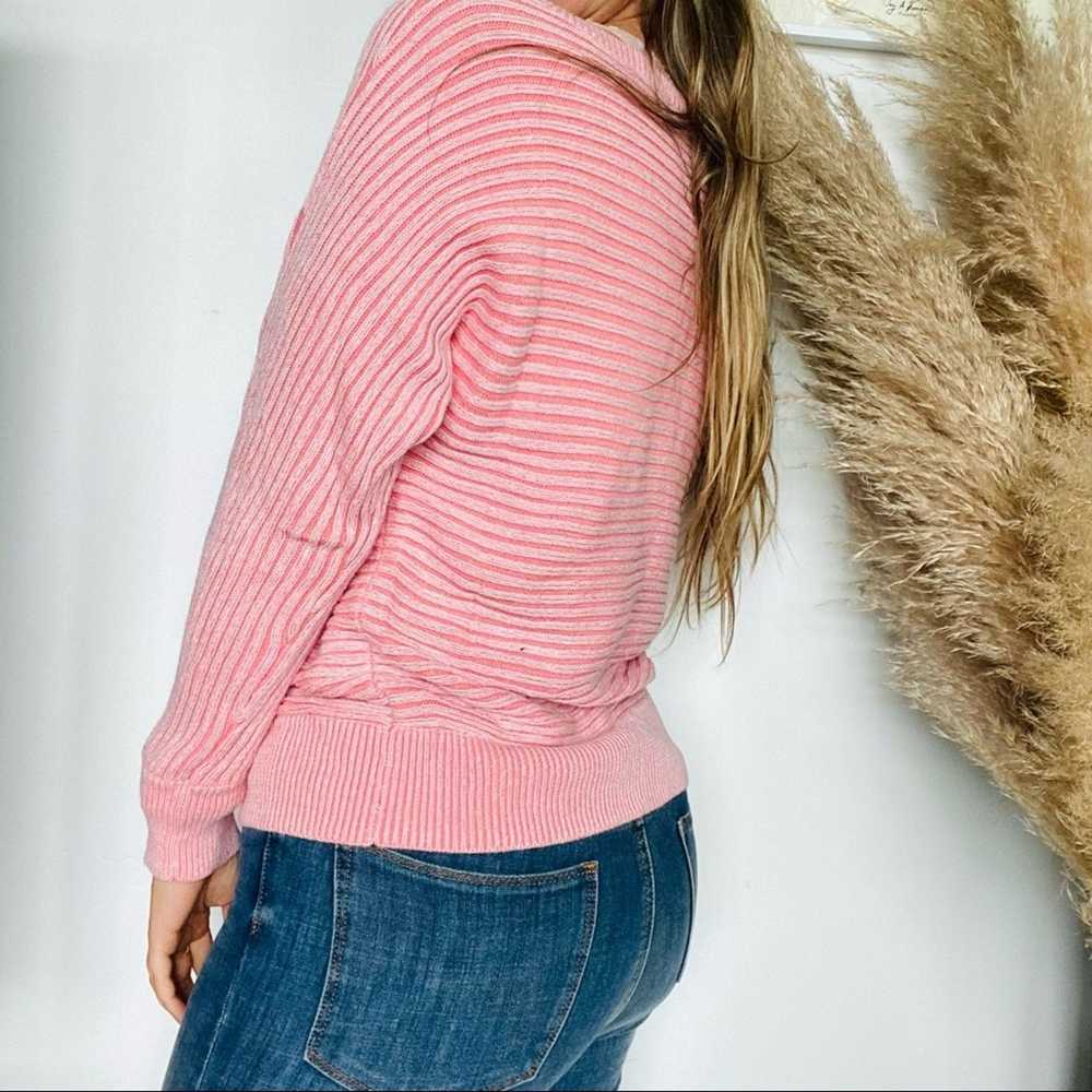 Gap GAP Blush Soft Pink Stripe Knit Long Sleeve P… - image 4