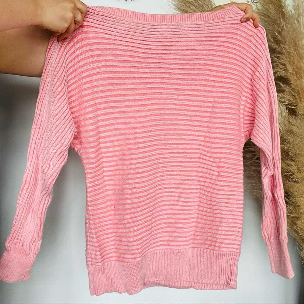 Gap GAP Blush Soft Pink Stripe Knit Long Sleeve P… - image 8