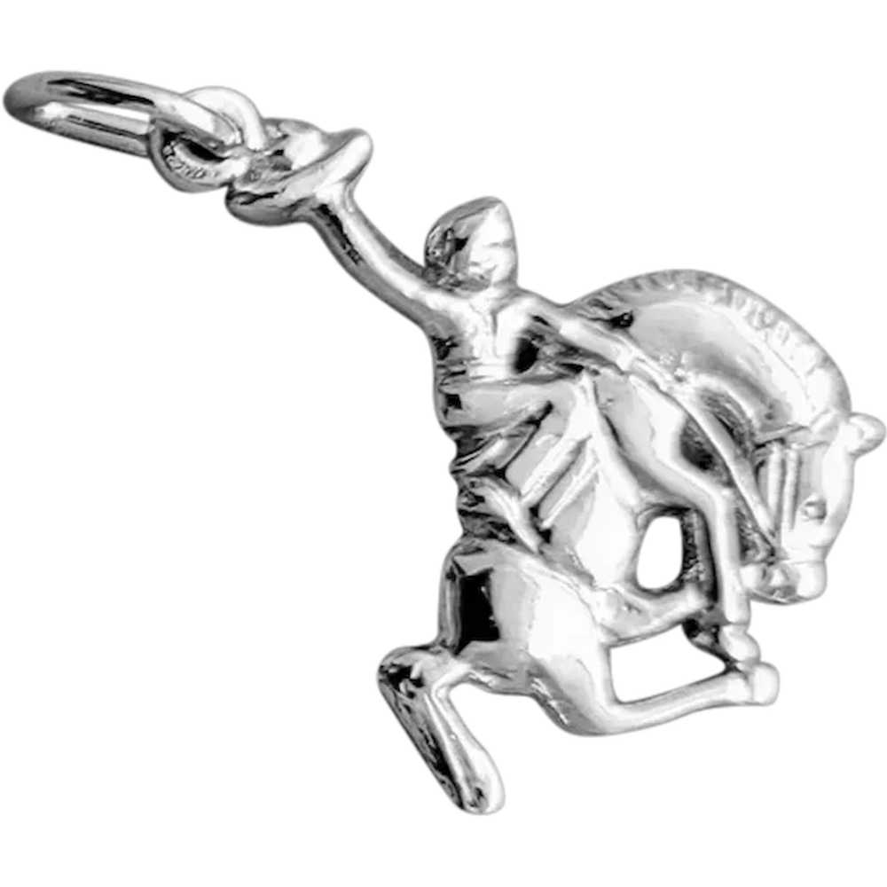 Sterling Silver Charm Rodeo Cowboy on Bucking Bro… - image 1