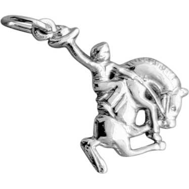 Sterling Silver Charm Rodeo Cowboy on Bucking Bro… - image 1