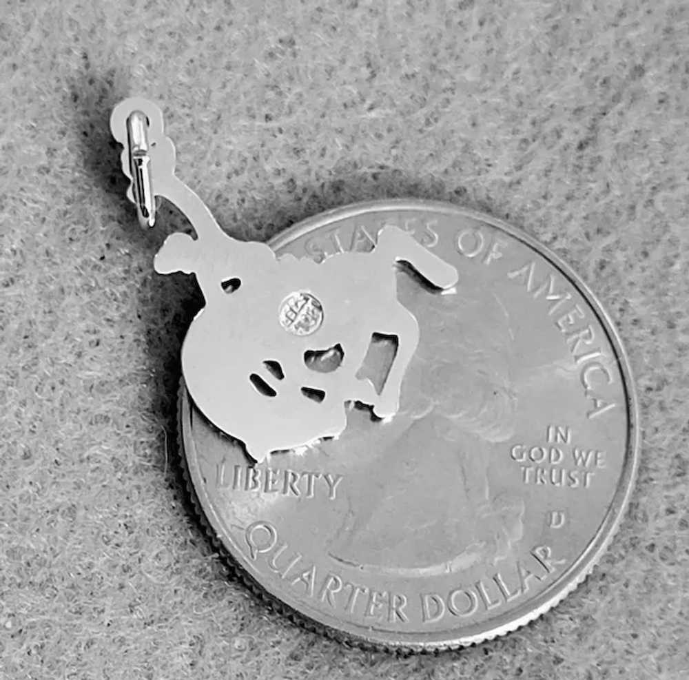 Sterling Silver Charm Rodeo Cowboy on Bucking Bro… - image 2