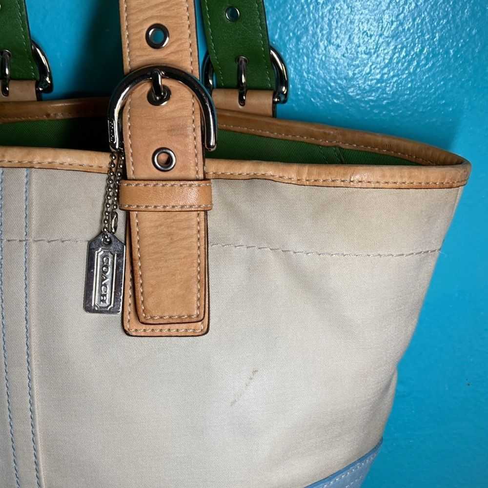 Coach Coach Small Hampton Tote Canvas w/ Multicol… - image 3