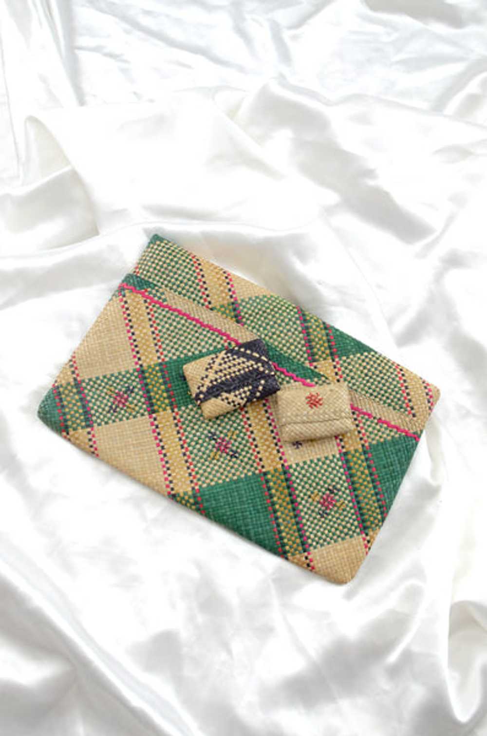 Vintage Straw Clutch - image 1