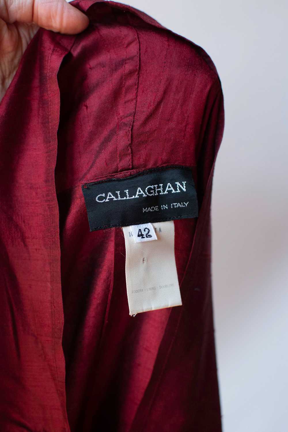 Burgundy Silk Dress | Romeo Gigli for Callaghan - image 11