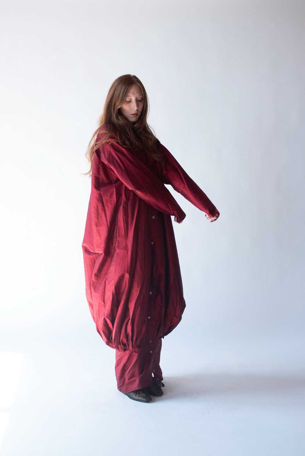 Burgundy Silk Dress | Romeo Gigli for Callaghan - image 5