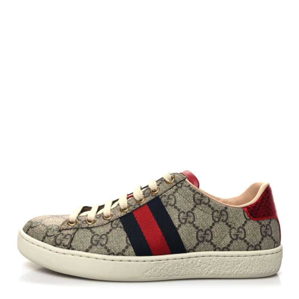 GUCCI GG Supreme Monogram Womens Ace Low-Top Snea… - image 1