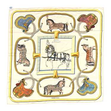 HERMES Silk Grand Apparat Forever Scarf 90 Creme … - image 1