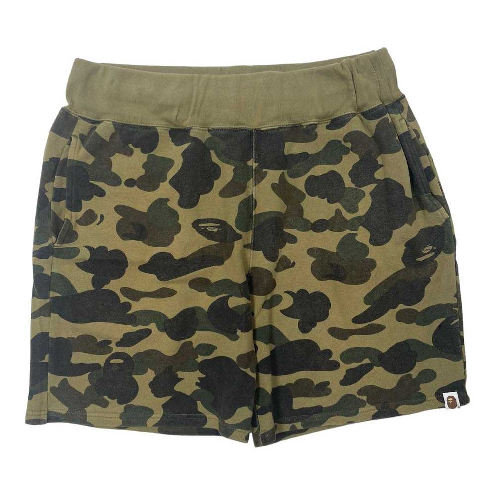 Bape 1st Camo Sweat Shorts Green - image 1