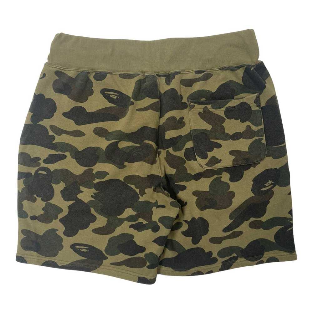 Bape 1st Camo Sweat Shorts Green - image 2