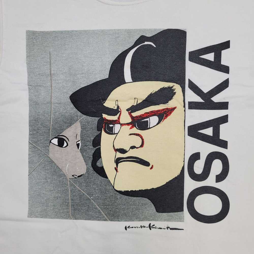 Vintage Osaka Japan Kabuki Mask Tee Medium 20x27 … - image 9