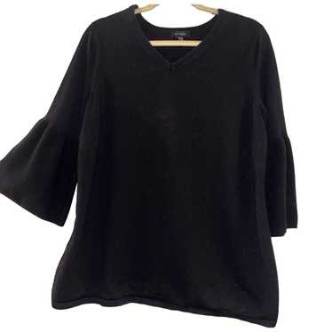 Halston H By Halston Black Bell Sleeve Sweater Sz… - image 1