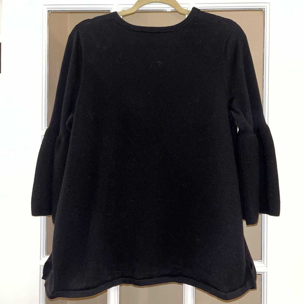 Halston H By Halston Black Bell Sleeve Sweater Sz… - image 2