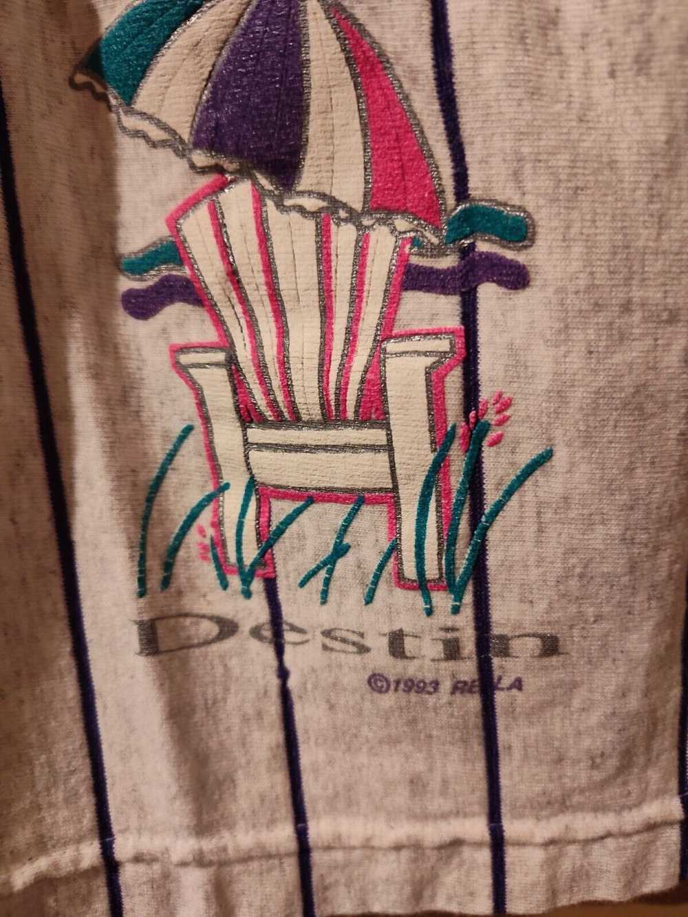 Vintage Vtg. 90' Destin Florida Embroidered T-Shi… - image 5