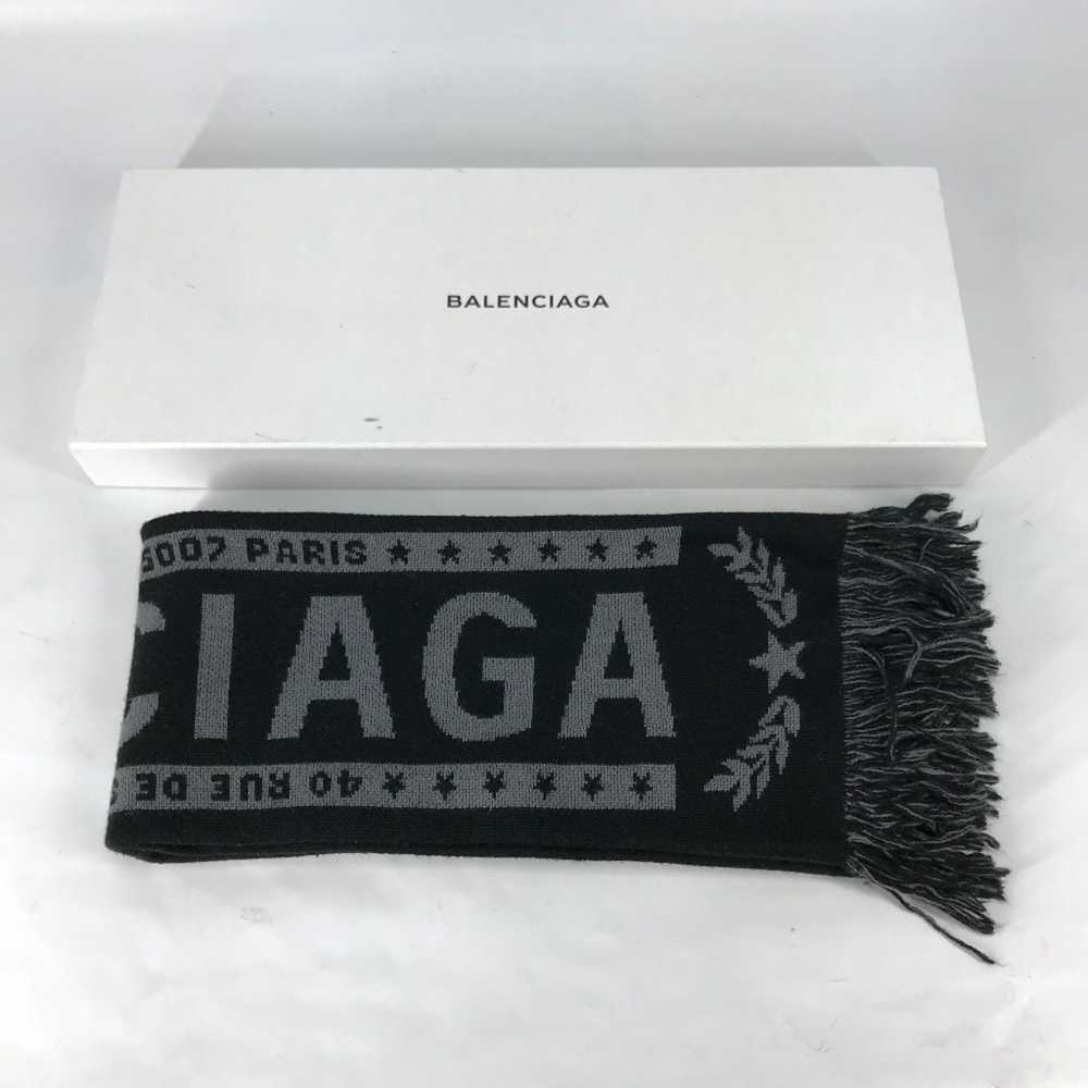 Balenciaga Balenciaga logo fringe Scarf Black gray - image 11