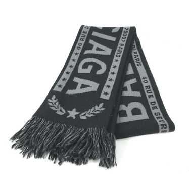 Balenciaga Balenciaga logo fringe Scarf Black gray - image 1