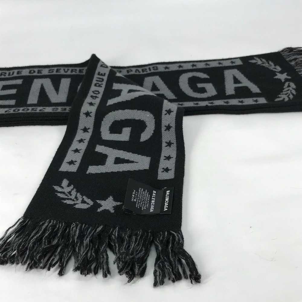 Balenciaga Balenciaga logo fringe Scarf Black gray - image 4