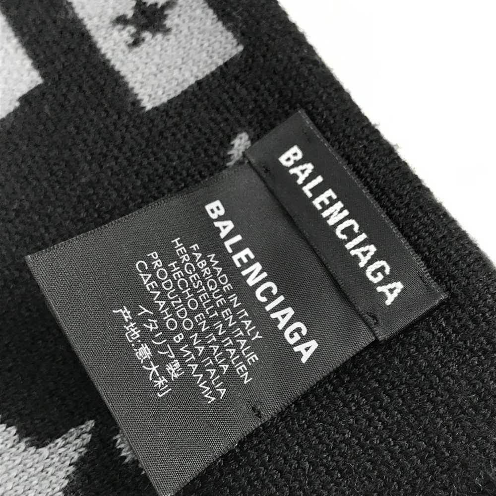 Balenciaga Balenciaga logo fringe Scarf Black gray - image 8