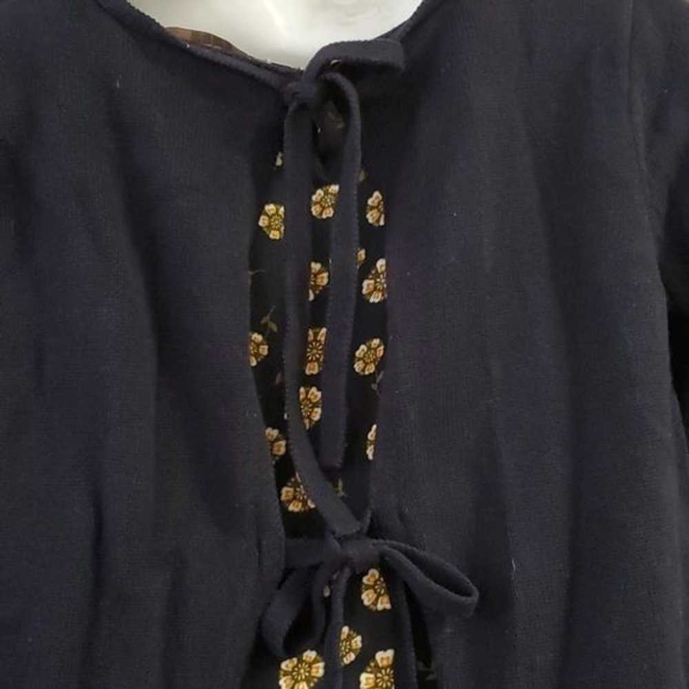 Loft Loft Sweater Shirt Top Blouse Navy Floral Wo… - image 4