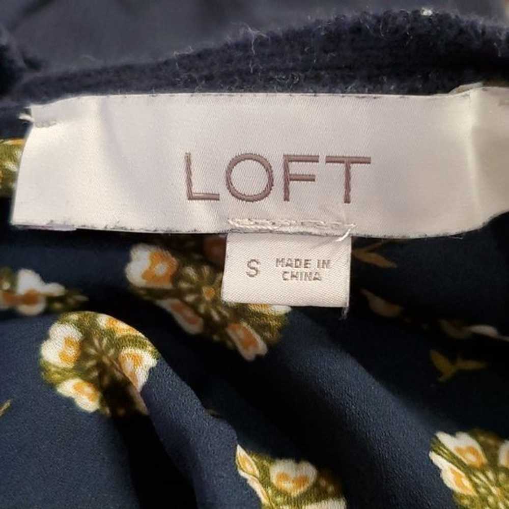 Loft Loft Sweater Shirt Top Blouse Navy Floral Wo… - image 7