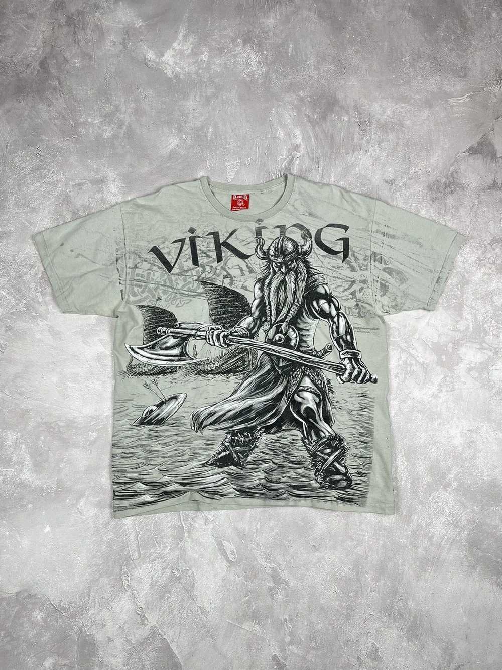 Hype × Streetwear × Vintage VALHALLA Viking Print… - image 3