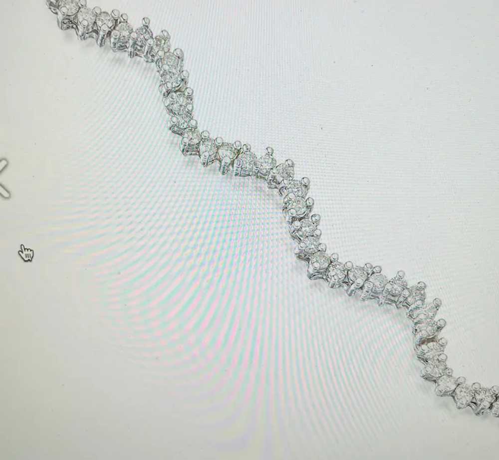 14Kt. White Gold Diamond Scalloped Necklace - image 5