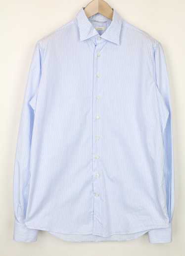 Suitsupply 41L/ 16L Light Blue Slim Fit Striped C… - image 1