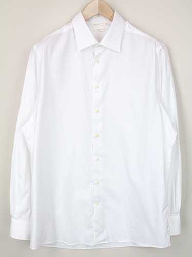 Suitsupply 43/ 17 Solid White Cotton Slim Fit Trav