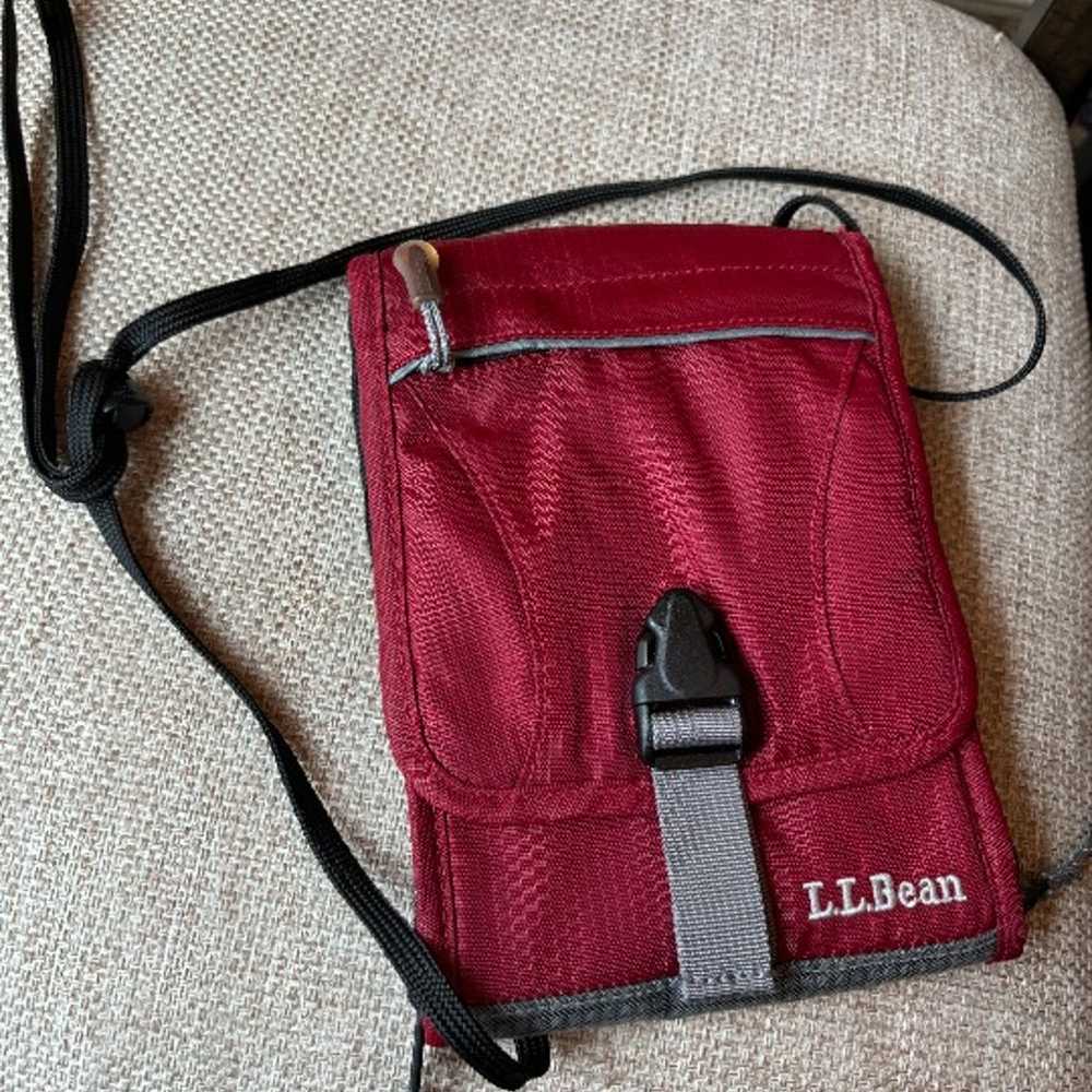 Vintage L.L. Bean Red  & Gray Crossbody Organizer… - image 2