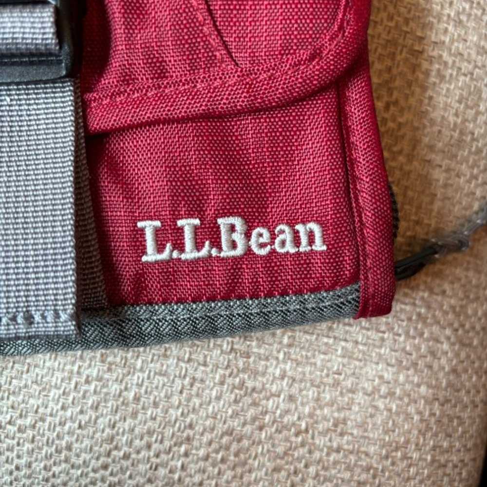 Vintage L.L. Bean Red  & Gray Crossbody Organizer… - image 3