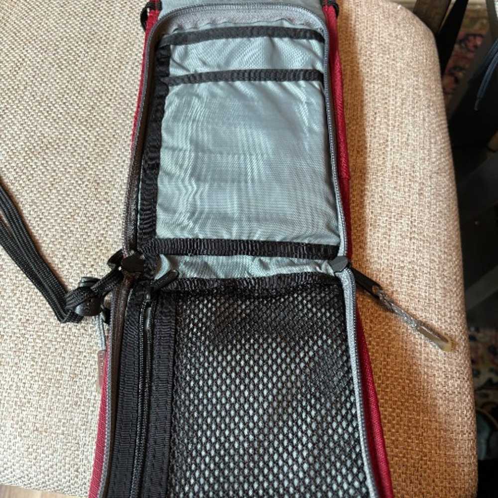 Vintage L.L. Bean Red  & Gray Crossbody Organizer… - image 5