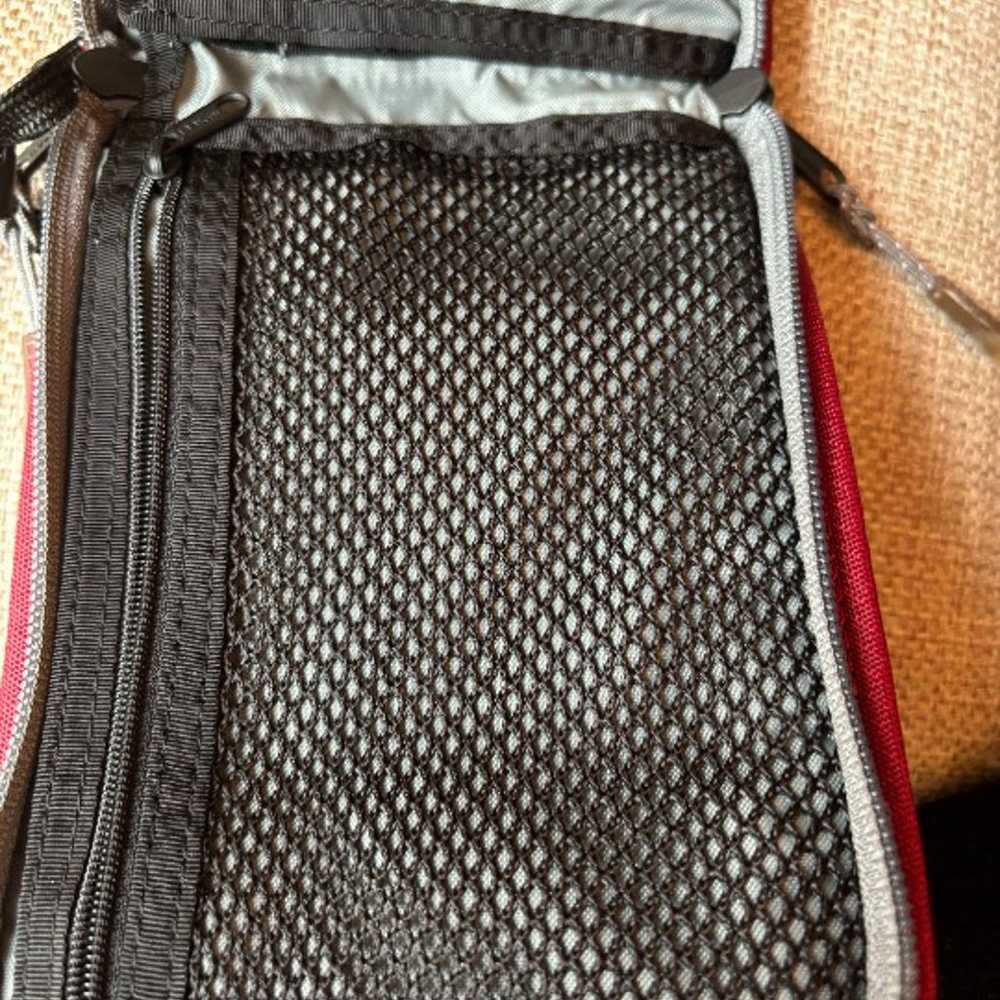 Vintage L.L. Bean Red  & Gray Crossbody Organizer… - image 7