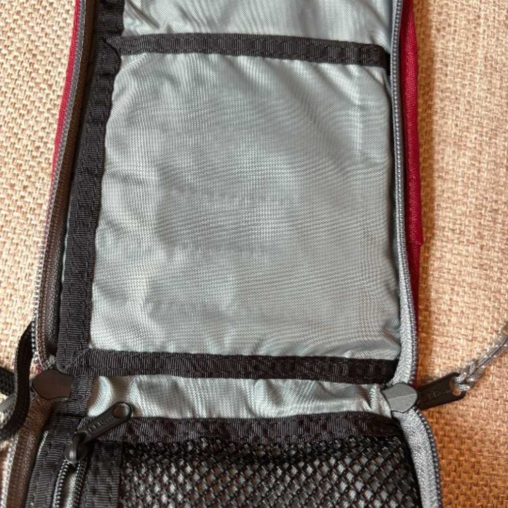 Vintage L.L. Bean Red  & Gray Crossbody Organizer… - image 8