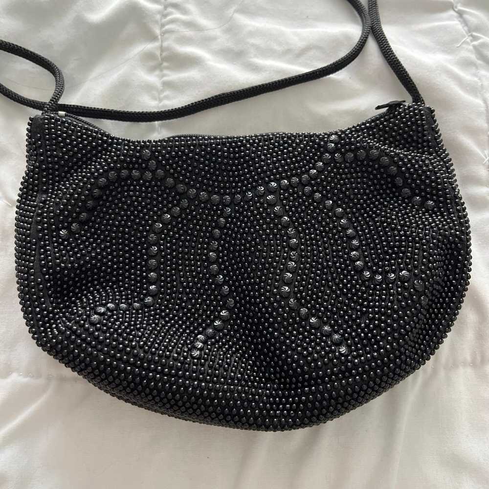 Small Black Vintage Beaded Crossbody Bag - image 1