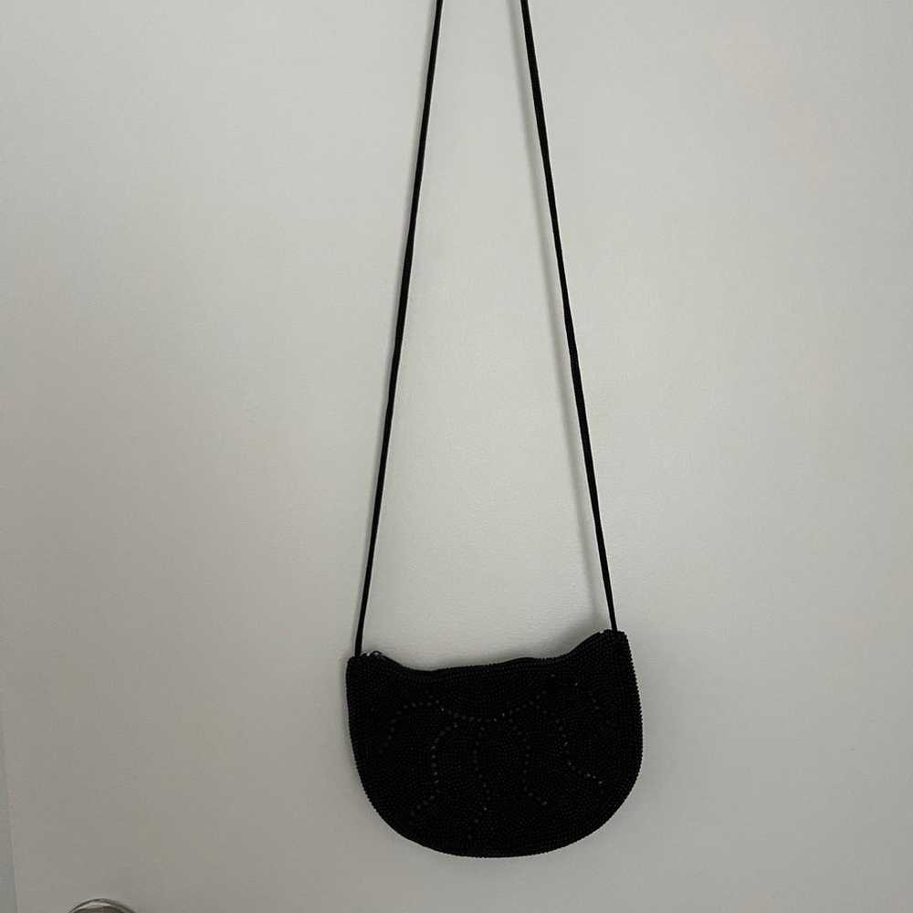 Small Black Vintage Beaded Crossbody Bag - image 2